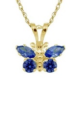 adorable teeny rope chain yellow gold heart September birthstone baby necklace
